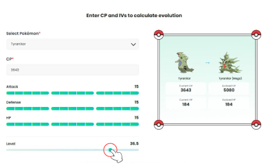 Step 3: calculate and preview evolved stats