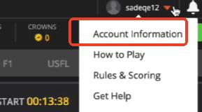 account information in draftkings