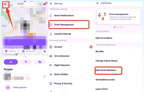 add circle members on life360