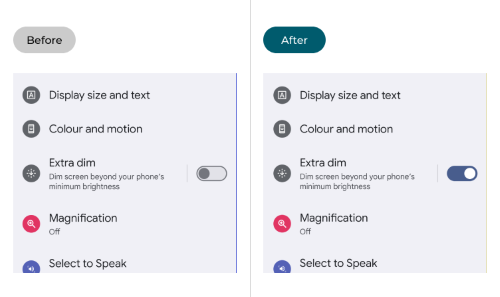 android display extra dim