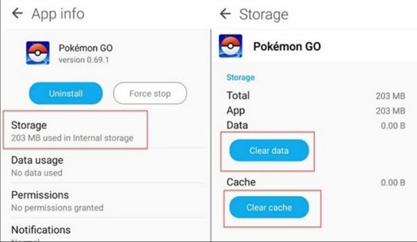 clear pokemon go cache data
