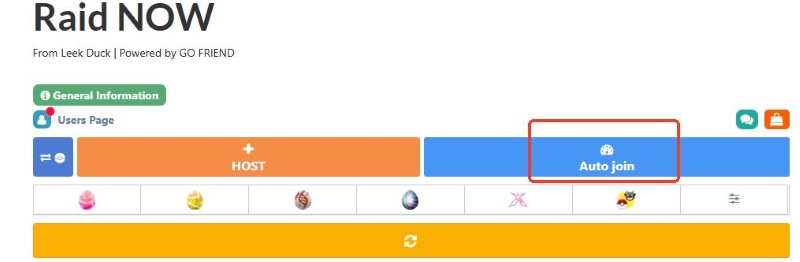 click auto join in leek duck raid now
