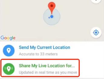 click on share my live location on telegram