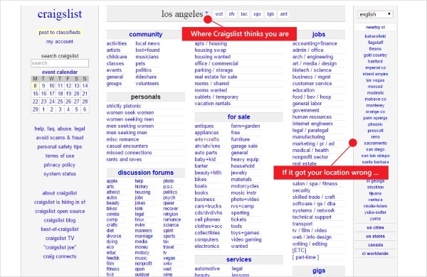 craigslist location selector