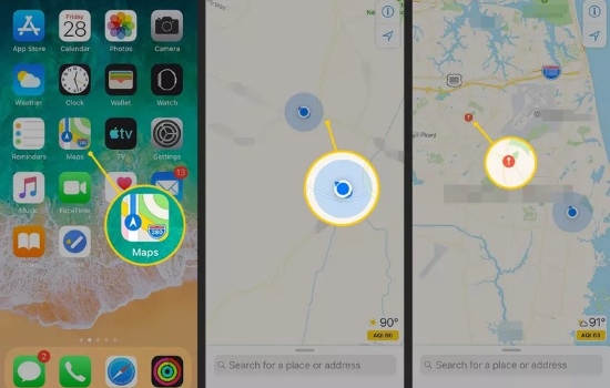 drop a pin on iphone apple maps