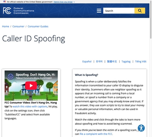fcc caller id spoofing consumer guide
