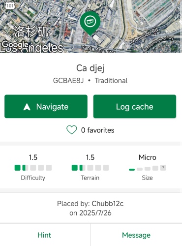 geocaching found the cache
