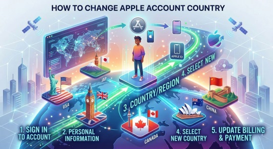 how to change apple account country