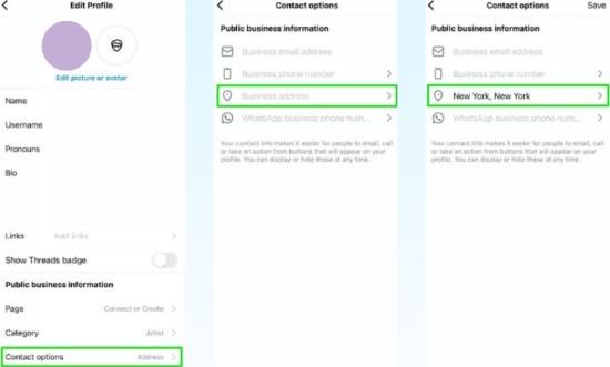 how to change business location on instagram