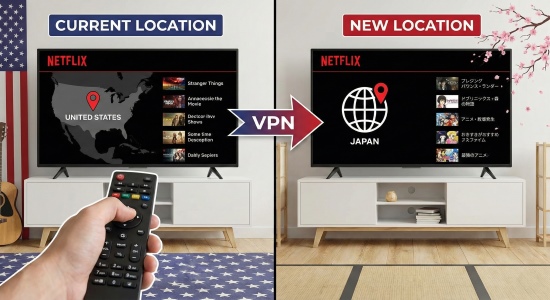 how to change location on netflix
