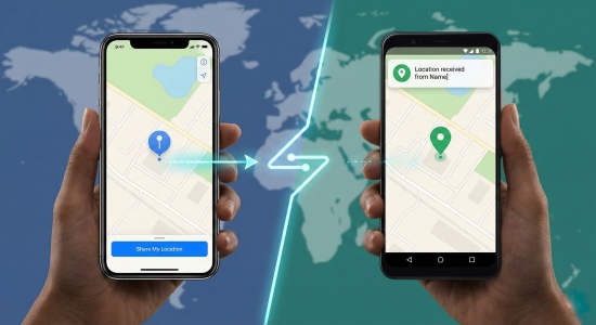 how to share location from iphone to android