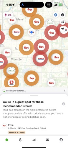 instacart shopper map