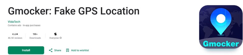 install gmocker fake gps location app