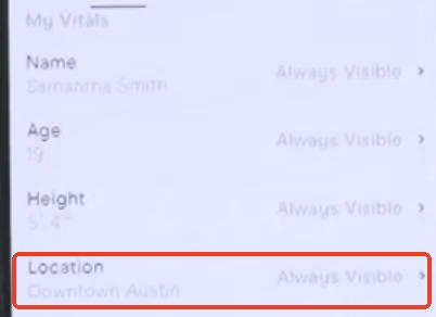 location settings in hinge