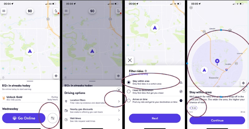 lyft location filter