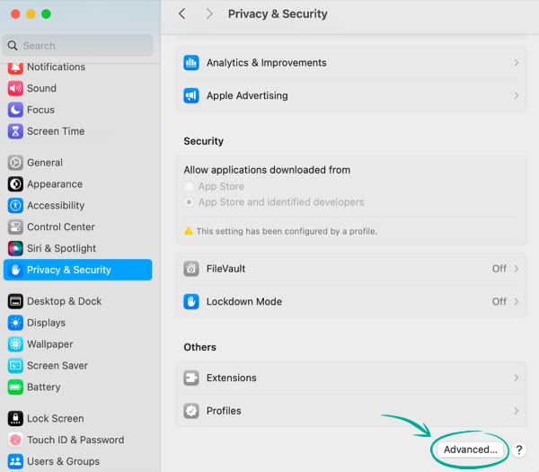 macos privacy security settings