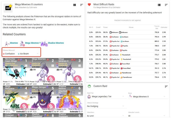mega mewtwo x counters list pokebattler