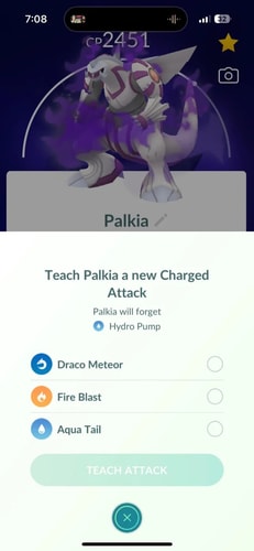 palkia pokemon go movement selection