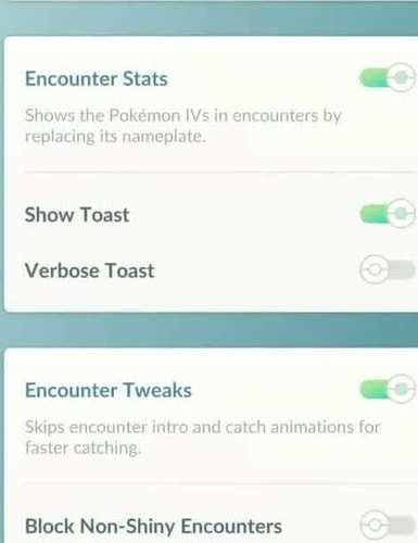 Pokemod module toggles for encounter stats and catch tweaks