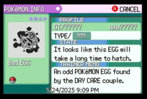 pokemon emerald bad egg