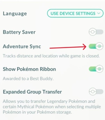 pokemon go adventure sync