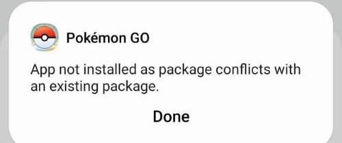 pokemon go app not installed error