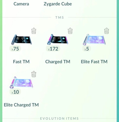 pokemon go elite tm items