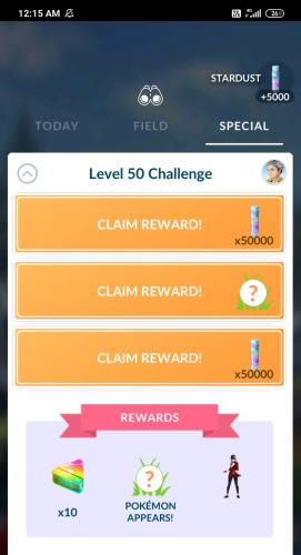 pokemon go level fifty challenge screenshot