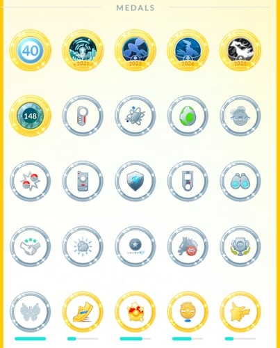 Pokémon GO Medals Interface