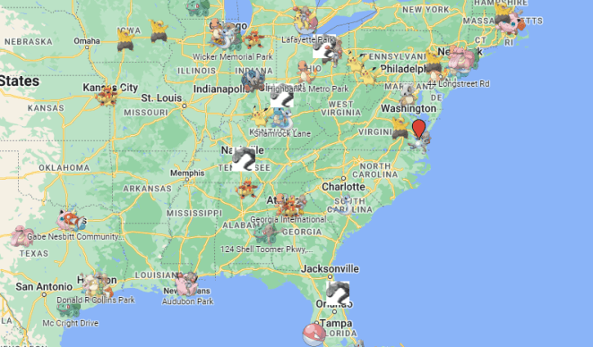 pokemon go nest map example