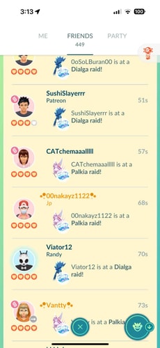 pokemon go raid friends list