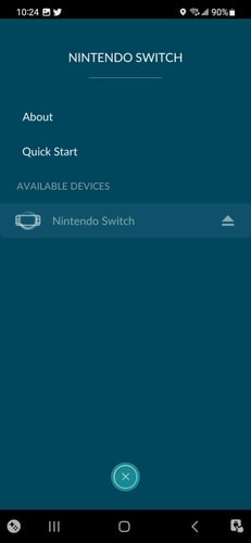 Send Pokémon GO postcard to Nintendo Switch connection screen
