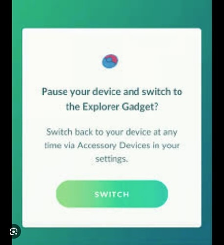 Switch from a paired accessory to Explorer Gadget