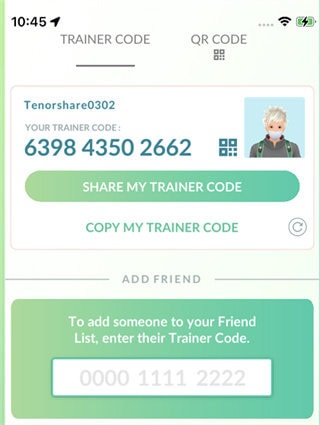 pokemon go trainer code qr