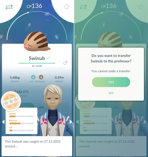 pokemon go transfer screen