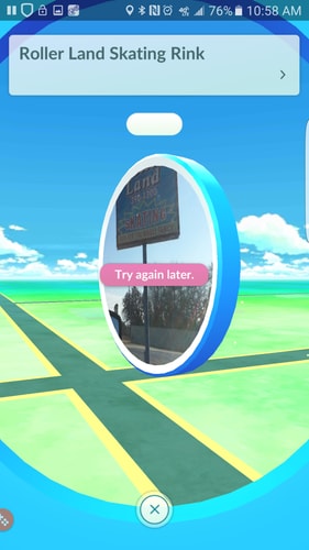 PokéStop showing "Try again later" message during softban