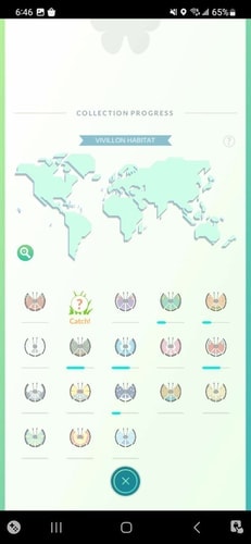 Vivillon Collector Medal Scatterbug encounter screen