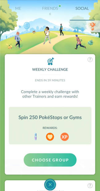 pokemon go weekly challenge in social tab