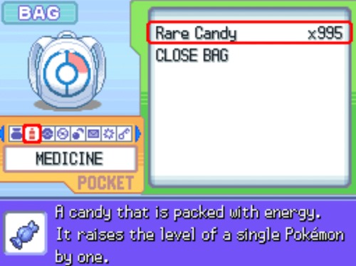 pokemon platinum 999 rare candy cheat