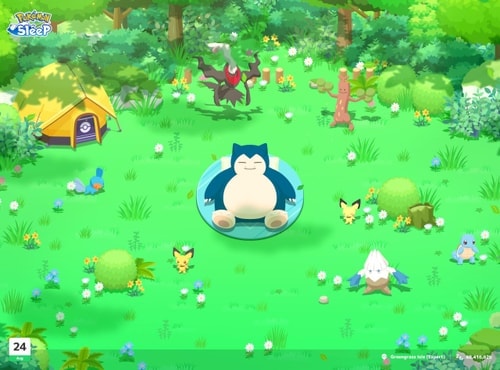 Greengrass Isle Expert Mode campsite in Pokémon Sleep