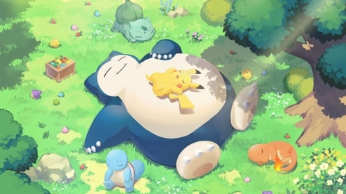 Sleeping Pokémon gathered around Snorlax during Sleep Research