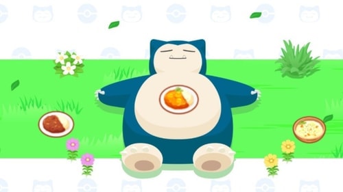 Snorlax eating curry meal in Pokémon Sleep