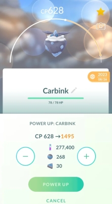 power up carbink pokemon go