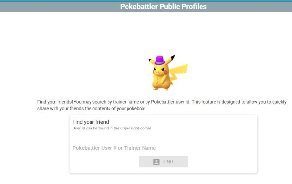 public profile section in pokebattler