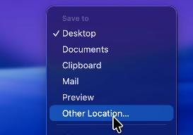 select other locations to change mac screenshots location