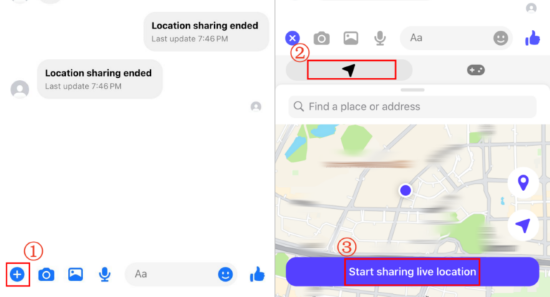 share live location on messenger