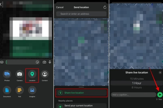 share live location on whatsapp
