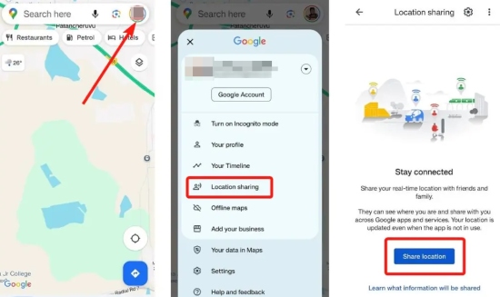 share location on google maps