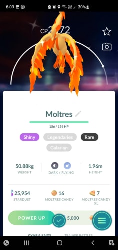 shiny galarian moltres pokemon go
