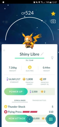 shiny pikachu libre pokemon go